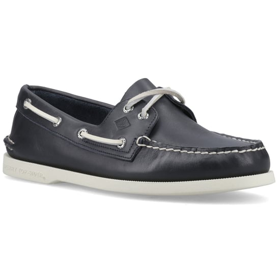 Sperry Authentic 2 Eye Leather Men's Navy Boat Shoes - Image 1