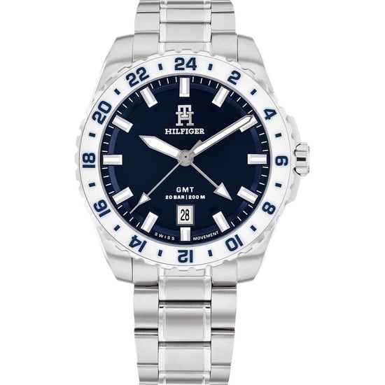 Tommy Hilfiger Th85 Gmt Heren Horloge Zilverkleurig 1792132 - Image 1