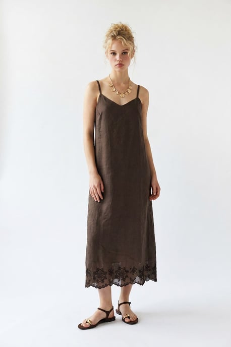 Geborduurd A-Lijn Midi Slipdress - Image 2