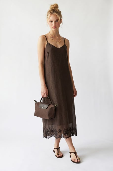 Geborduurd A-Lijn Midi Slipdress - Image 3