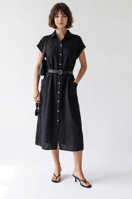 Geveste Midi Overhemdjurk - Image 1