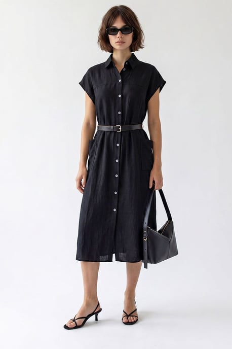 Geveste Midi Overhemdjurk - Image 3