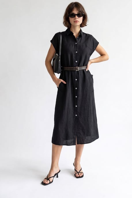 Geveste Midi Overhemdjurk - Image 4