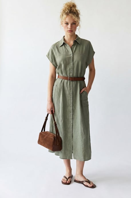Geveste Midi Overhemdjurk - Image 3