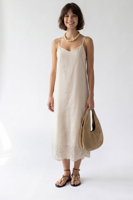 Geborduurde A-lijn Midi Slipdress - Image 2