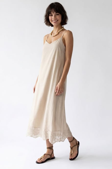 Geborduurde A-lijn Midi Slipdress - Image 4