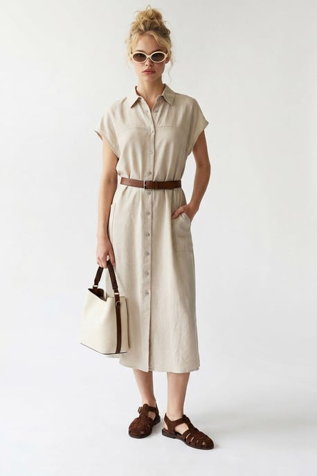 Geveste Midi Overhemdjurk - Image 2