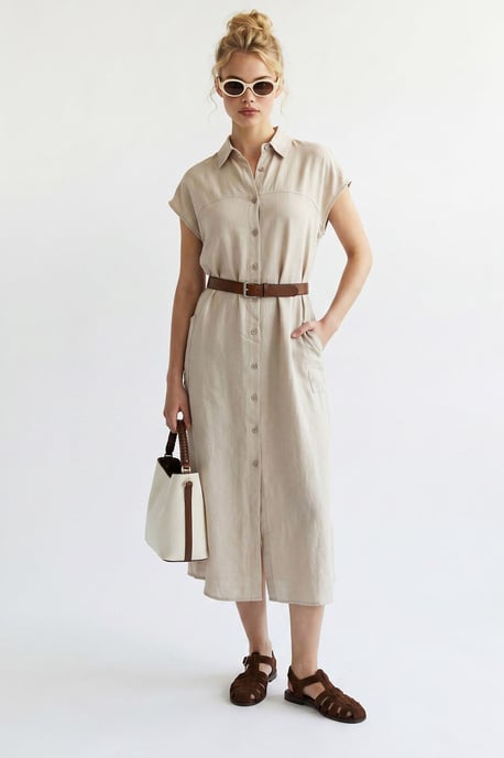 Geveste Midi Overhemdjurk - Image 4