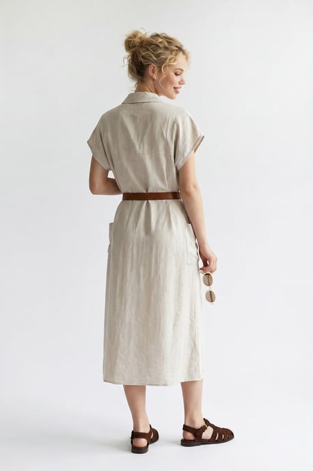 Geveste Midi Overhemdjurk - Image 5