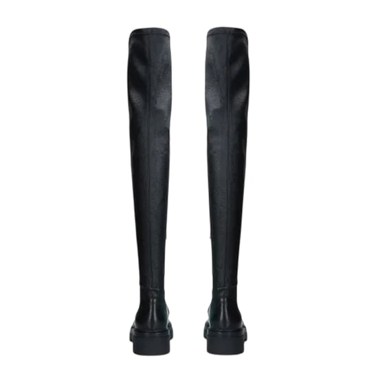 Diesel Leren dijhoge laarzen met blokhak voor dames (Zwart) - Image 2