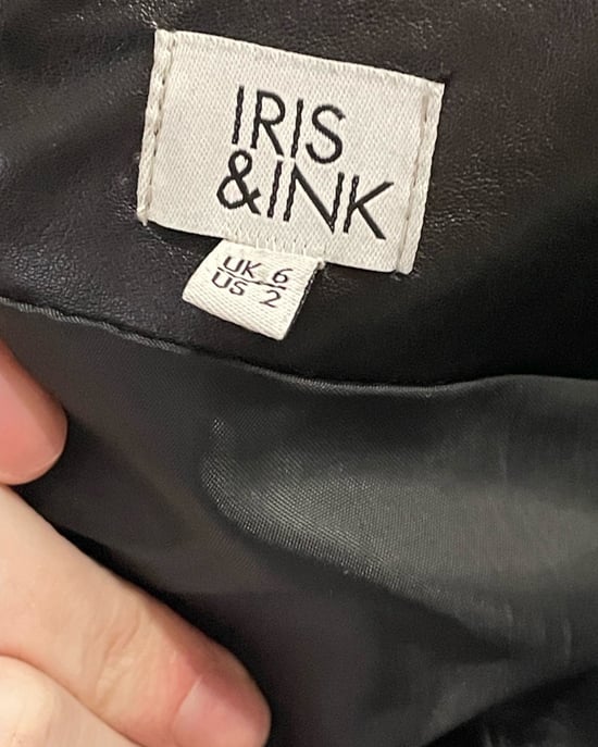 Iris & Ink minijurk in zwart leer - Image 3