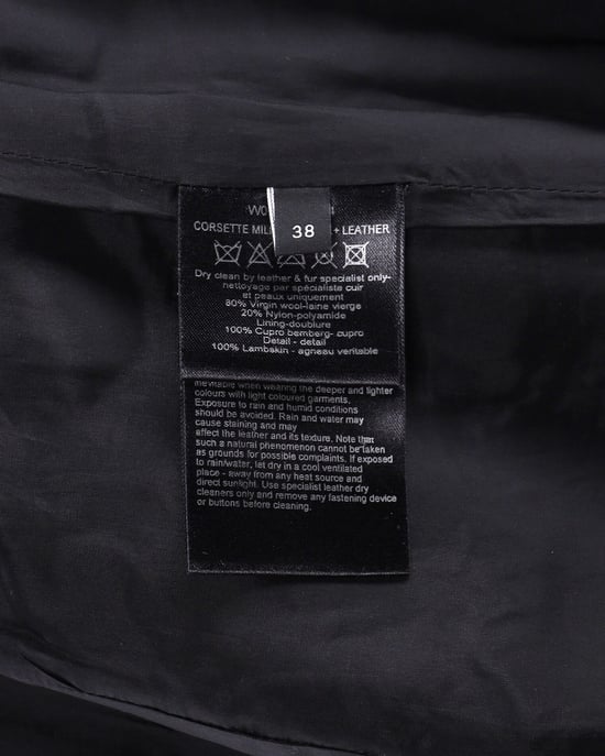 Joseph Panel Corsetjurk in zwarte wol en leer - Image 5