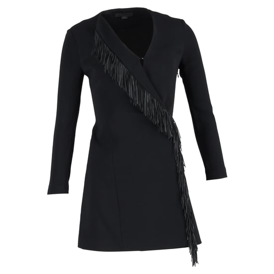 Alexander Wang – Svart viskos – Miniklänning med fransar - Image 1