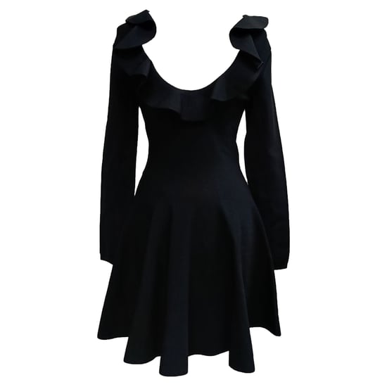 Valentino Garavani mini-jurk met ruches en lange mouwen in zwarte viscose - Image 2