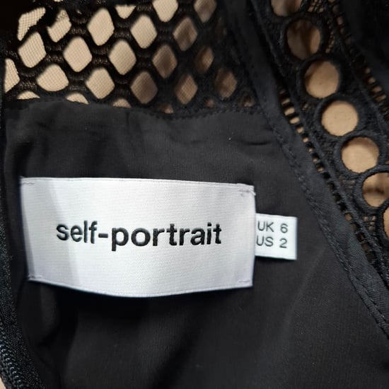 Self-Portrait Hall spetsklänning i mesh i svart polyester - Image 3
