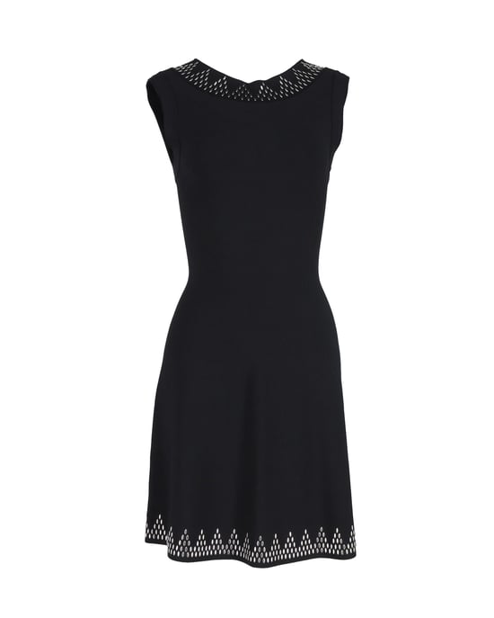 Alaia mouwloze, versierde fit-and-flare jurk in zwarte viscose - Image 1