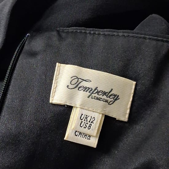 Temperley London – Axelbandslös, volangmönstrad miniklänning i svart siden - Image 3