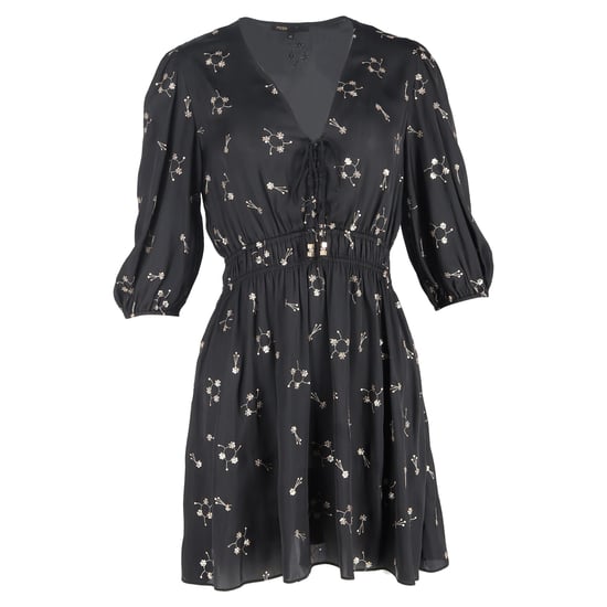 Maje mini-jurk met pailletten en V-hals in zwart polyester - Image 1