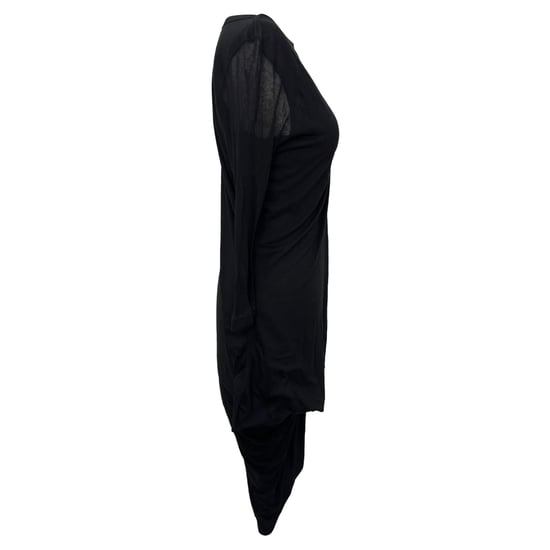 Rick Owens mini-jurk met lange mouwen en draperie in zwarte viscose - Image 2