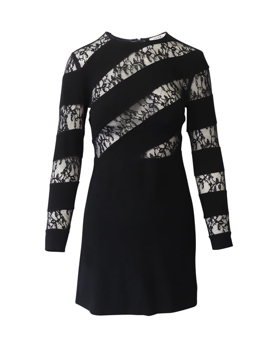Sandro Paris Lace Cutout Dress in Black Polyester - Image 1
