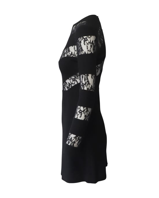 Sandro Paris Lace Cutout Dress in Black Polyester - Image 2