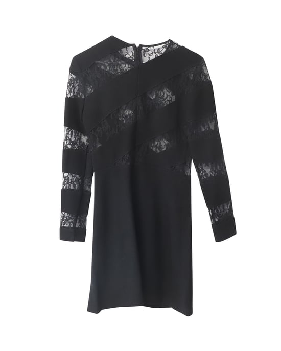 Sandro Paris Lace Cutout Dress in Black Polyester - Image 5