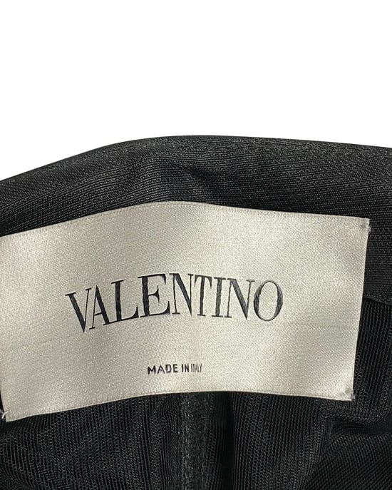 Valentino Rynkad Axelbandslös Miniklänning i Svart Siden - Image 4