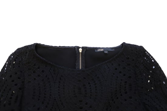 Maje mini-jurk met uitgesneden kanten details in zwart katoen - Image 6