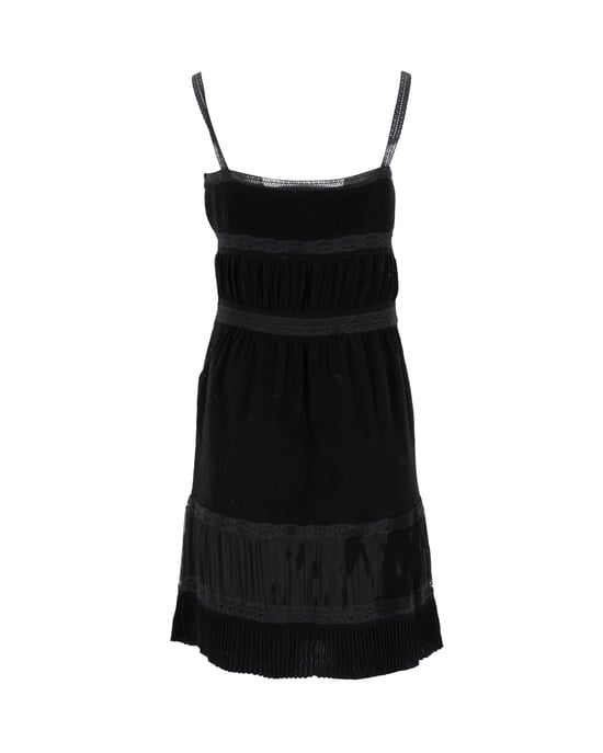 Moschino Ärmlös Klänning med Spetskant i Svart Bomull - Image 3