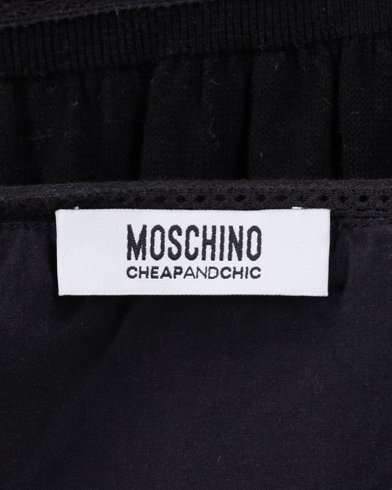 Moschino Ärmlös Klänning med Spetskant i Svart Bomull - Image 4