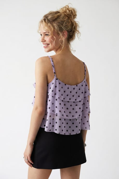 Polka Dot Chiffon Crop Top - Image 5