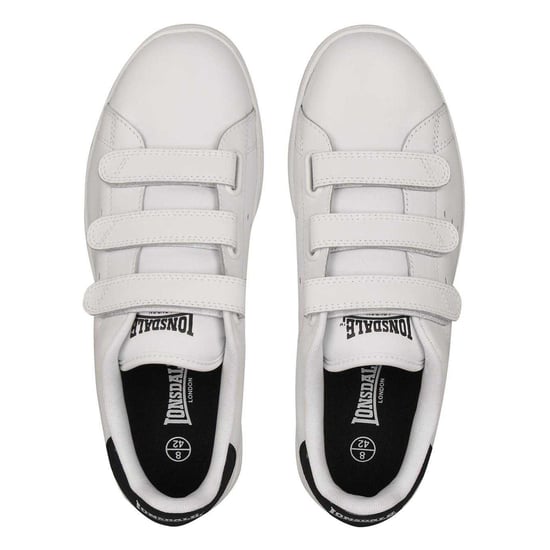 Lonsdale Mens Leyton Triple Strap Flat Trainers (White/Navy) - Image 3