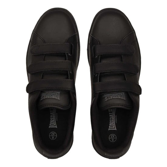 Lonsdale Mens Leyton Triple Strap Flat Trainers (Black/Black) - Image 4