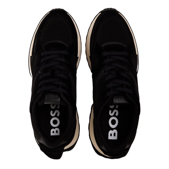 Boss Mens Jonah Run Leather Trainers (Black) - Image 3