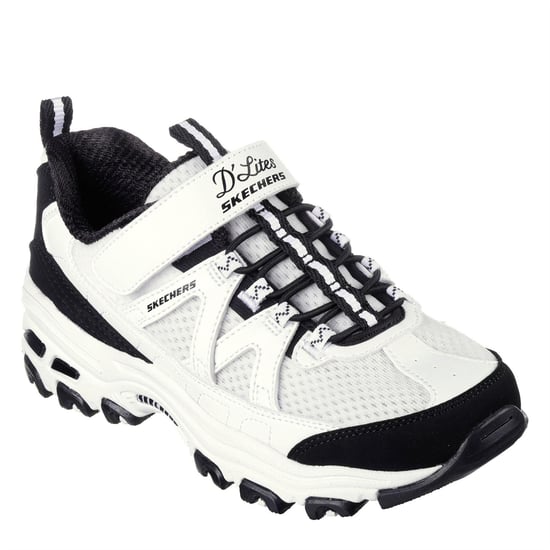 Skechers DLites Chunky Flat-sneakers för barn (Vit/Svart) - Image 5