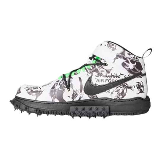 Nike Womens/Ladies Air Force 1 Graphic Print Leather Shoes (White/Black) - Image 2