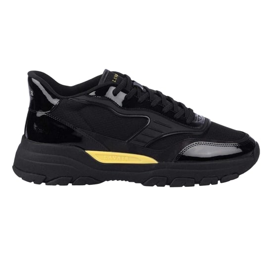 Lavair Heren Pacific 2.0 Nappa Leren Chunky Flat Sneakers (Zwart/Geel) - Image 1