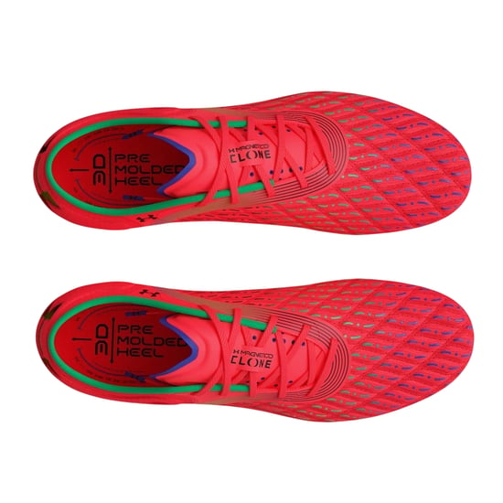 Under Armour Clone Magnetico Elite voetbalschoenen voor dames, voor harde ondergrond (Rood, Groen, Zwart) - Image 3