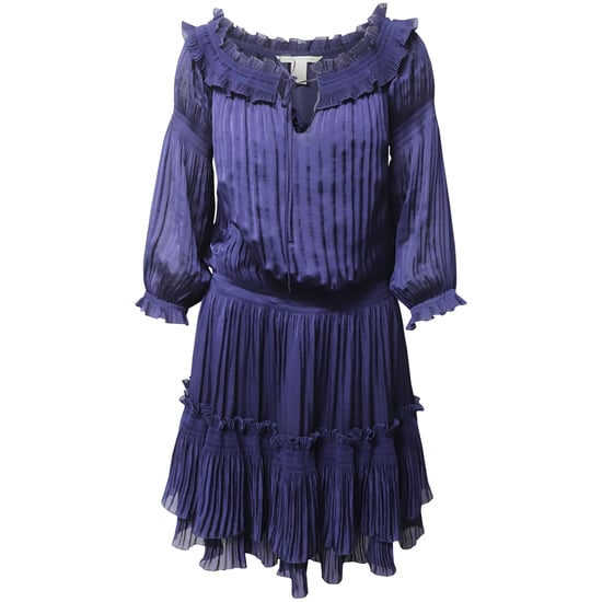 Nieuwe accordeonjurk van Diane Von Furstenberg in blauw polyester. - Image 1