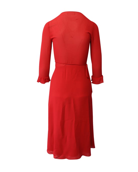 Reformation Wrap Dress i röd viskos - Image 2