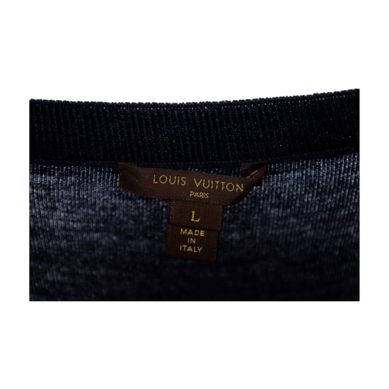 Louis Vuitton Marinblå ullklänning med paljettdetaljer - 10-talet - Image 6