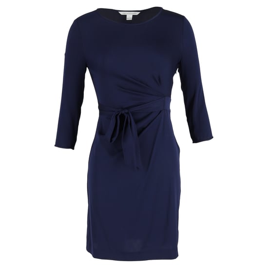 Diane Von Furstenberg minijurk met strik in de taille in marineblauw polyester - Image 1