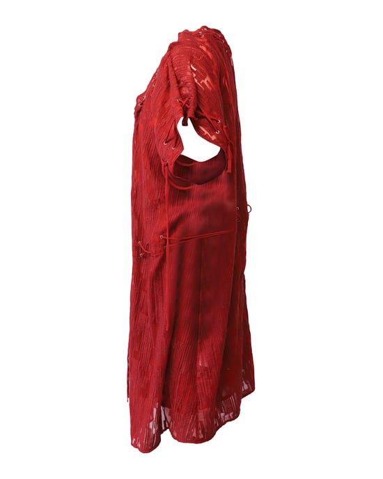 Iro Midiklänning med snörning i röd polyester - Image 2