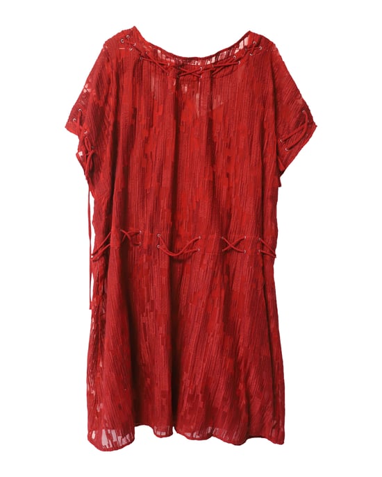 Iro Midiklänning med snörning i röd polyester - Image 4