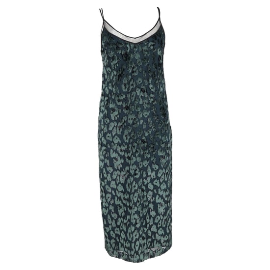 Hugo Boss Dudania Devoré Slip Dress in Green Velvet - Image 1