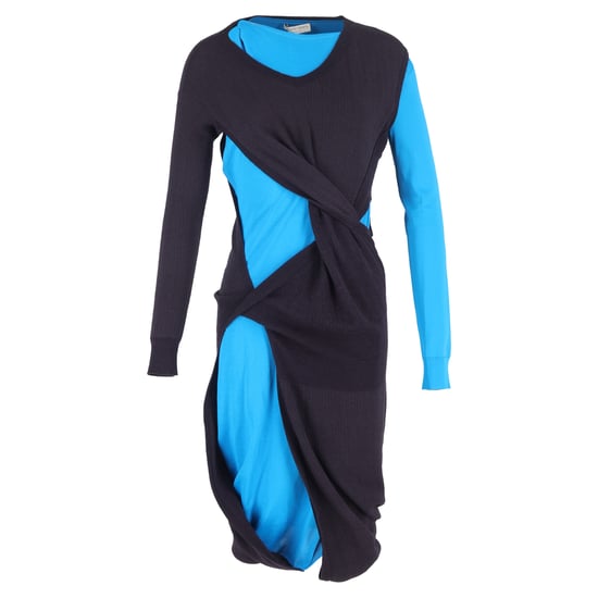 Bottega Veneta Deconstructed Midi Dress in Blue and Purple Polyamide - Image 1