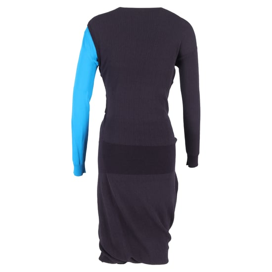Bottega Veneta Deconstructed Midi Dress in Blue and Purple Polyamide - Image 3