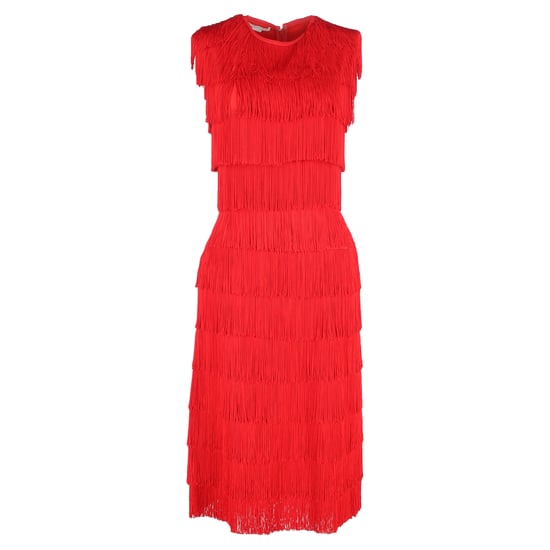 Stella McCartney Emma midi-jurk met franjes in rood polyester - Image 1