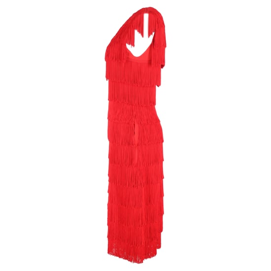 Stella McCartney Emma midi-jurk met franjes in rood polyester - Image 2