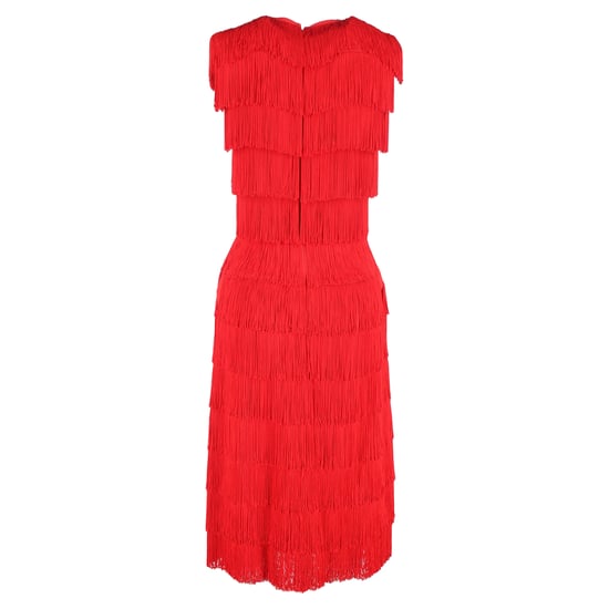 Stella McCartney Emma midi-jurk met franjes in rood polyester - Image 3